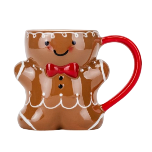 Чашка керамічна Новорічна "Імбирний пряник" фігурна 450 мл