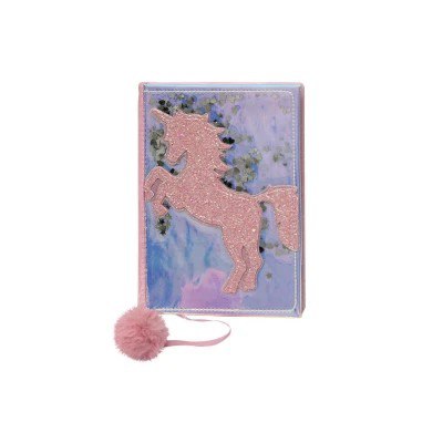 Блокнот А5 плюшевий WB "Єдиноріг" лаз.апл. з блисківками 80 арк.