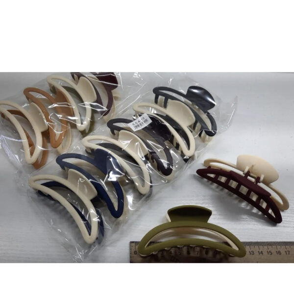 Заколка/краб для волосся двоколорна пластик 12 см