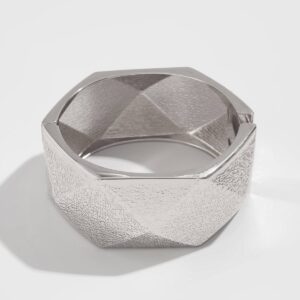 Браслет металевий "Геометричний" масивний срібний