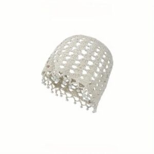 Шапочка в стилі Бохо/ Богема в'язана з перлинами мікс кольорів