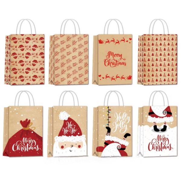 Пакет подарунковий "S+" (21*27*10 см) Крафт Новорічний