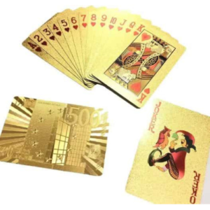 Карти гральні "500 євро" пластикові золоті (54 карти)