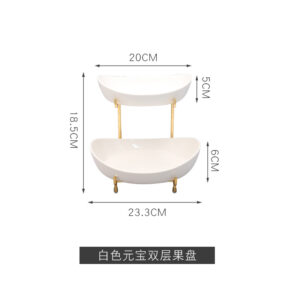 91ec46eb-6083-436d-8feb-72c24bfabb04.jpg Підставка для закусок в скандинавському стилі 2-шарова, білий з позолотою
