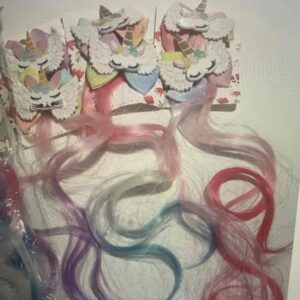 Шпильки для волосся "Єдиноріг" з кольоровими пасмами 30 см 2 шт