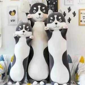 М'яка іграшка-обнімашка-подушка плюшева "Хаскі-Батон" 130 см