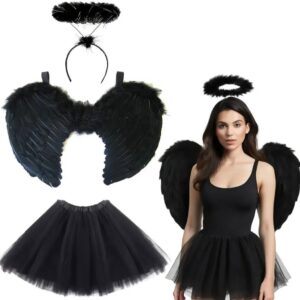 Костюм на Хелловін "Чорний ангел" крила 40х55 см/ обруч/ спідниця