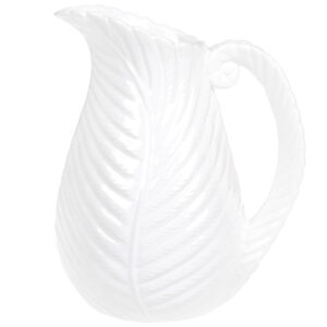 Ваза керамічна "Глечик/Лист папороті" 23 см біла