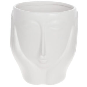 Ваза керамічна "Обличчя" матовий білий 16 см