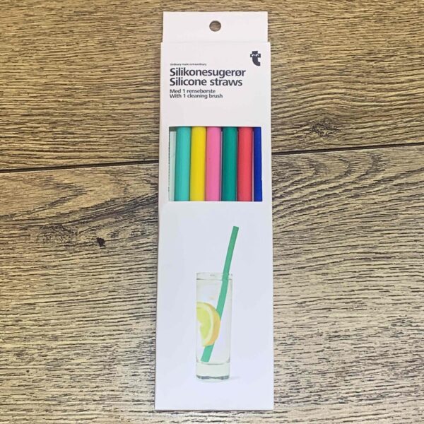 Набір силіконових трубочкок Tiger з щіточкою для чищення 6 шт