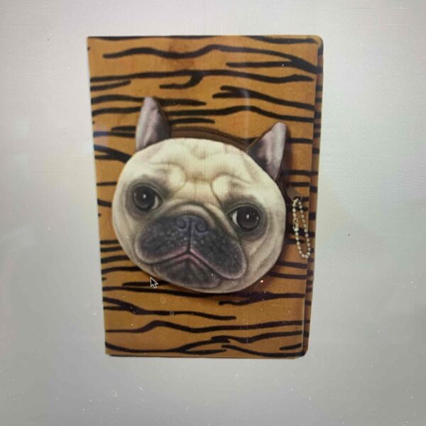 Блокнот А5 плюшевий з гаманцем "Французький бульдог" мікс 80 аркушів/клітинка