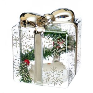 992e8504-e57c-4557-a405-4d1e650fde7d.jpg Новорічний декор "Крижаний подарунок" з підсвіткою 8*10 см