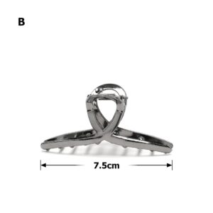Заколка/краб для волосся "Петля" металева 7,5 см графітова