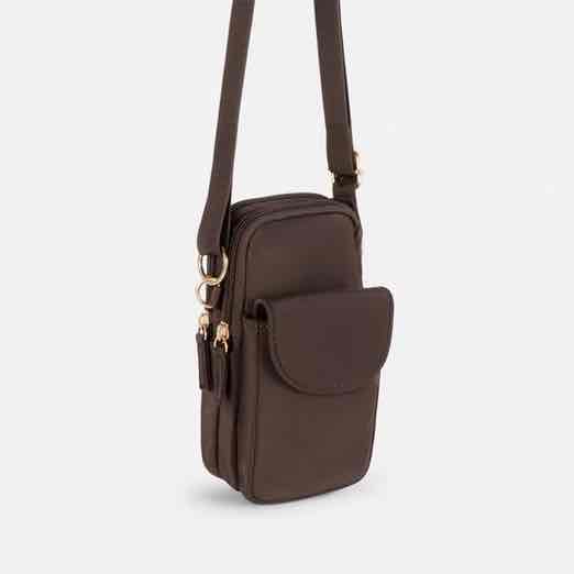 Сумочка для телефону/гаманець Primark нейлонова з кишенею коричнева