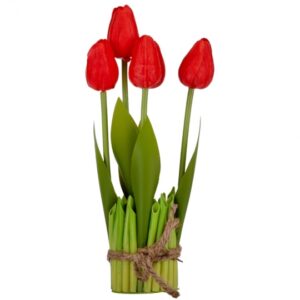 99a8ebf9-5202-4f48-858b-a8f6b714c4d2.jpg Штучний букет тюльпанів 5 бутонів/ 25,5 см "Рапсодія" (латекс) червоний