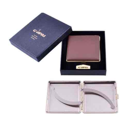 Портсигар класичний "GVIPAI" на 20 сигарет у подарунковій коробці коричневий