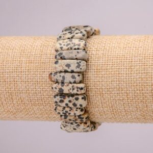 Браслет натур. Яшма долматин паличка 7х24 мм стрейч