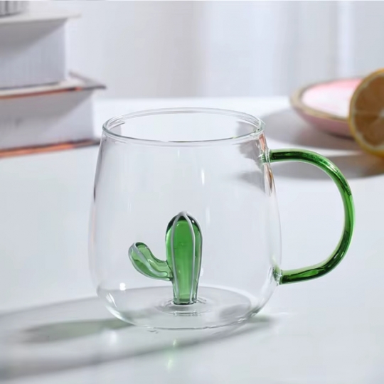 Чашка скляна з фігуркою “Кактус” 280 мл