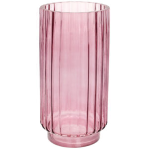 Ваза скляна "Манхеттен", 25см, рожевий