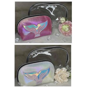 a05c9d87-40eb-4cab-9fce-6a7c2936e5bb.jpg Набір косметичок "Русалка" овальні прозора/принт 2 шт