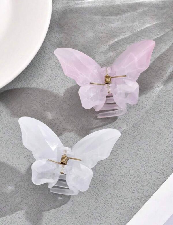 Заколка-краб для волосся "Метелик" M (7*6 см) однотонний