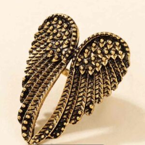 Каблучка жіноча "Крила" ретро античне золото (8478)