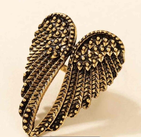 Каблучка жіноча "Крила" ретро античне золото (8478)