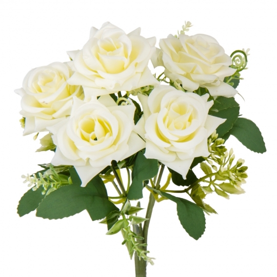 Штучний букет "Троянда Марта" кремовий 27 см