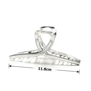 Заколка/краб для волосся "Петля" металева 11,8 см срібна