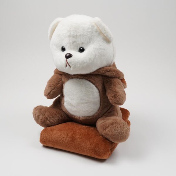 Іграшка-подушка-плед плюшева "Ведмедик в костюмі Капібари" 40 см/плед 100*150 см