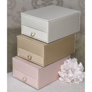 Скринька для прикрас з екошкіри (18*14*8,5 см) з шуфлядою мікс кольорів