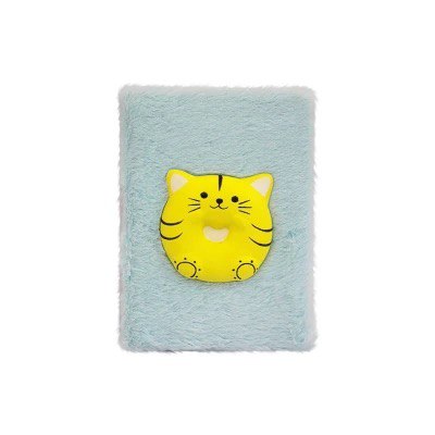 Блокнот А5 плюшевий WB "Котик-донат" зі сквішем 80арк.