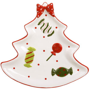 Блюдо керамічне у формі ялинки "Цукерочки" 25.7*24.6*3 см