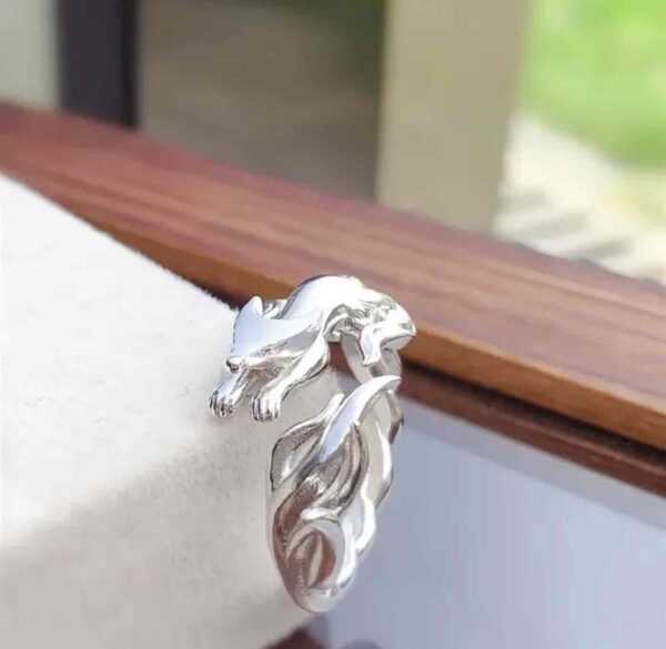 Каблучка жіноча металева «Лисичка» срібний (8406)