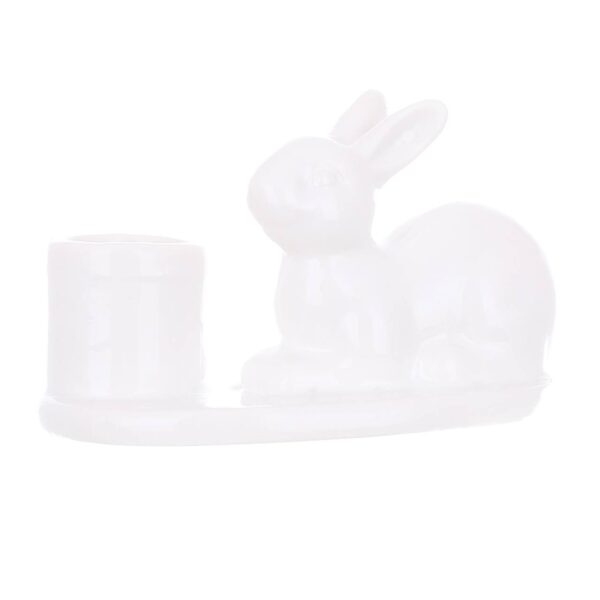 Підсвічник керамічний "Кролик" 10*6.5*6.5 см білий