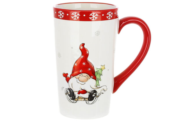 Чашка керамічна Новорічна "Веселий Гном" 550 мл (дефект-тріщина лаку)