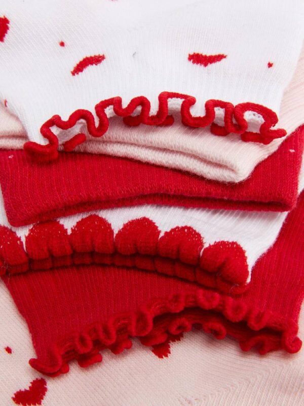 Шкарпетки жіночі короткі "Сердечка" Primark білі/червоні