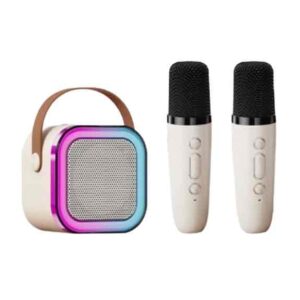 Караоке-міні дитяче K12 з LED підсвіткою та двома бездротовими мікрофонами