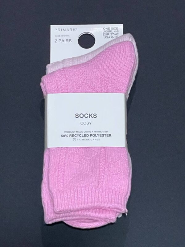 Шкарпетки домашні в'язані Cosy Socks Primark рожеві (1 пара)