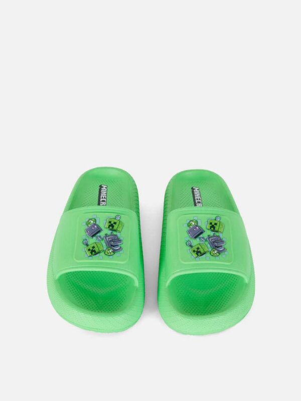 Шльопанці жіночі резинові Primark "Minecraft" товста підошва