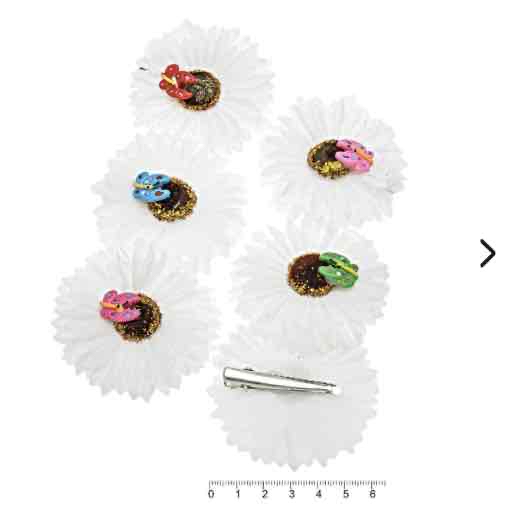 Заколка-качечка "Ромашка" біла/кольорова