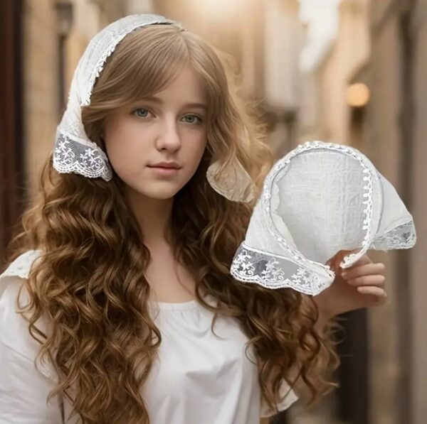 Хустина на обручі в стилі Бохо/ Богема з мереживом мікс кольорів