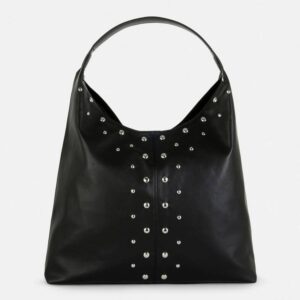 Сумка-Хобо/ Шоппер Primark з еко-шкіри чорна з декоративними закльопками