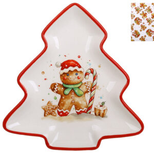 Блюдо керамічне у формі ялинки "Пряниковий чоловічок" 21*20 см