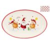 Блюдо керамічне овальне "Санта з оленями" 18,5 * 29 см (дефект-тріщина лаку)