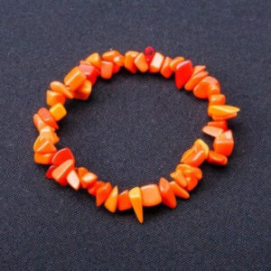 a9648771-e97d-403a-ba50-0d8822271648.jpg Браслет натур. Корал оранжевий крихта 12 мм стрейч