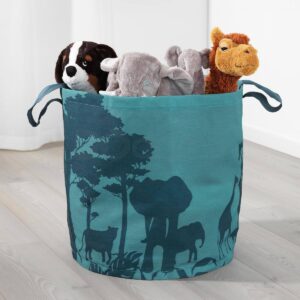 URSKOG Органайзер для іграшок тощо, тканина принт дерева / бірюза