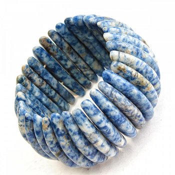 Браслет натур. Содаліт блакитний ланка 7х44 мм стрейч