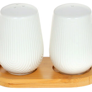 ab62a5d0-b8e3-42d5-ac1e-67bc1413875b.jpg Набір для спецій сіль/перець "Naturel" (ребристий) на бамбуковій підставці 12 см