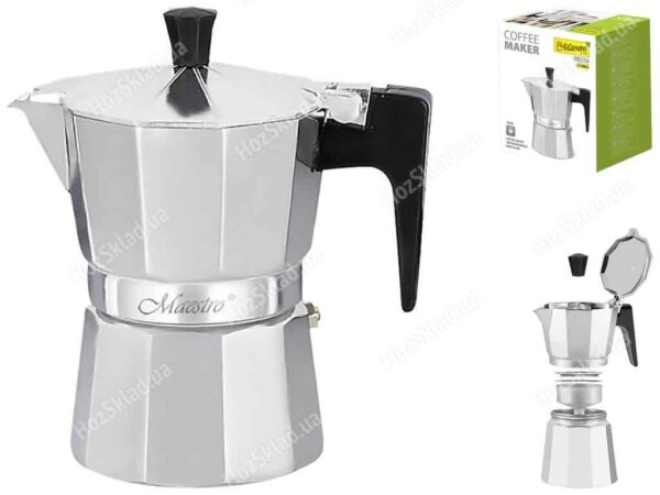 Кавоварка гейзерна MAESTRO ESPRESSO MOKA (3 порції) 150 мл металік